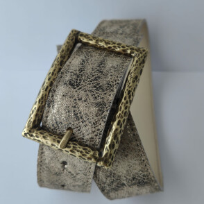 Ceinture reversible femme Ivoire / ivoire brillant
